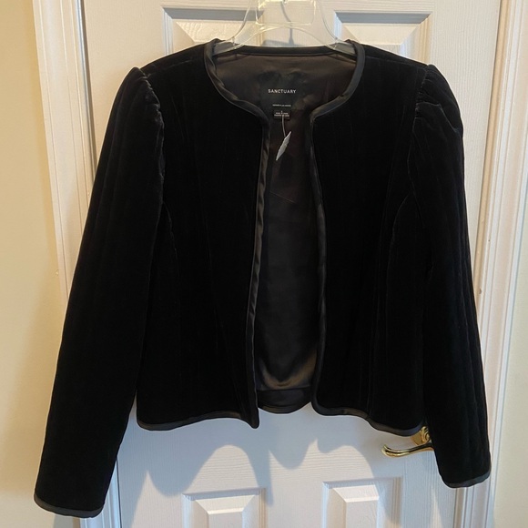 Sanctuary Black Velvet Women's Open Jacket Size Large - Picture 1 of 11